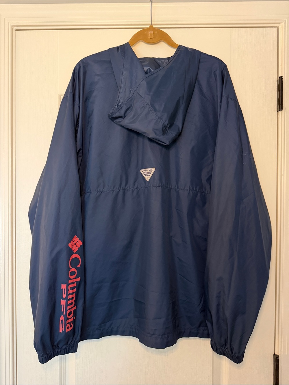 Columbia Men's Navy Lightweight PFG Hooded Pullover Jacket